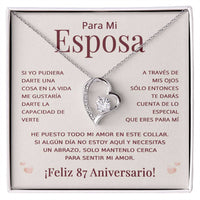 Load image into Gallery viewer, Regalo 87 Aniversario para Esposa - Collar Amor Eterno - To My Wife Necklace in Spanish

