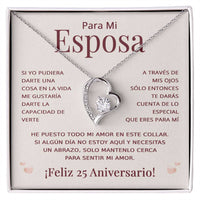 Load image into Gallery viewer, Regalo 25 Aniversario para Esposa - Collar Amor Eterno - Bodas de Plata - To My Wife Necklace in Spanish
