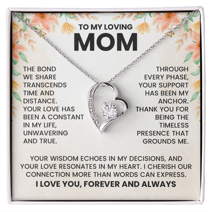 To My Loving Mom Necklace, Christmas Gift for Mom, Mothers Day Gift Ideas for Mom