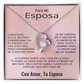 Para Mi Esposa En Espanol Novia Pareja Amor Aniversario Cumpleaños Celebración Collar Pendiente To My Wife Necklace in Spanish Anniversary Valentines Day Jewelry