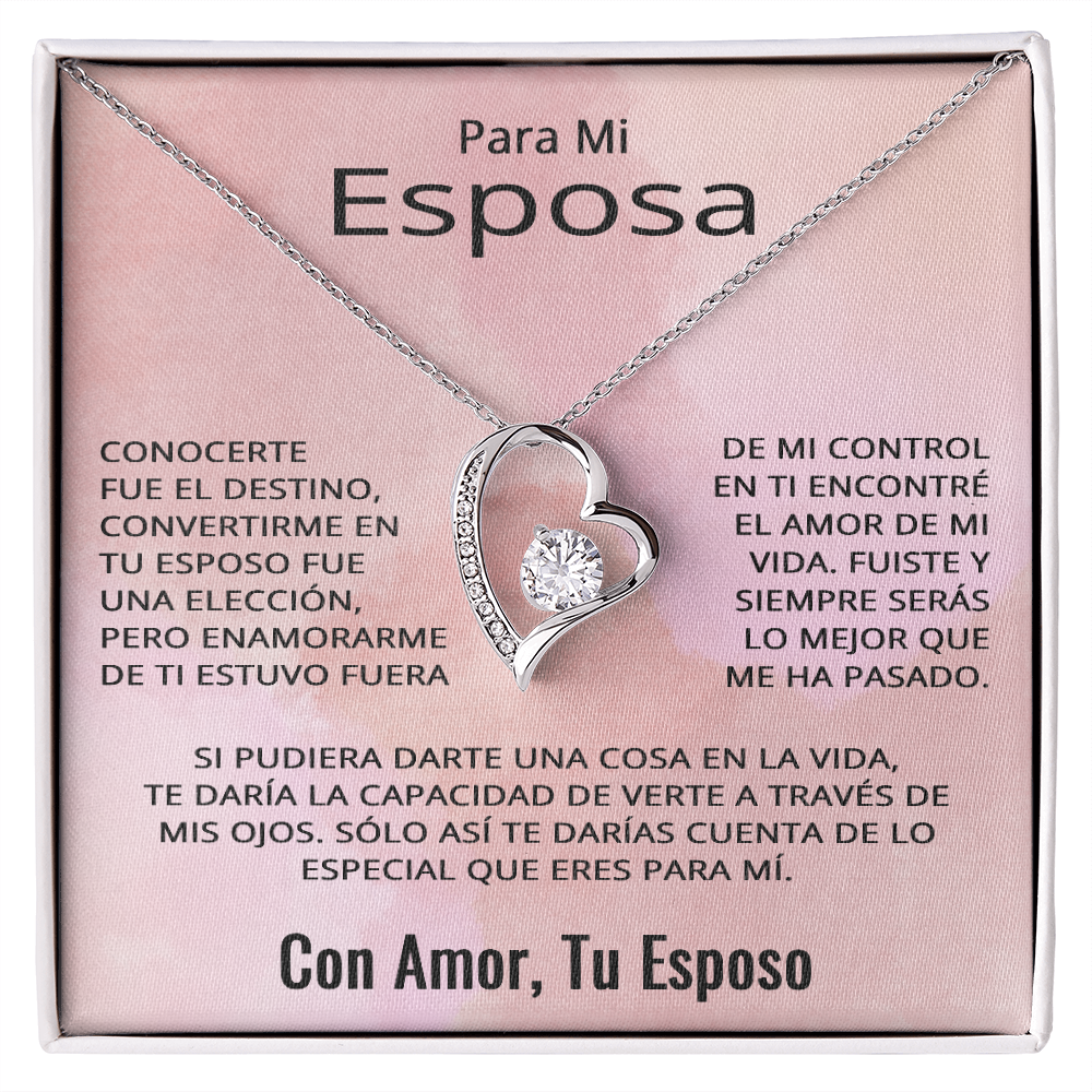 Para Mi Esposa En Espanol Novia Pareja Amor Aniversario Cumpleaños Celebración Collar Pendiente To My Wife Necklace in Spanish Anniversary Valentines Day Jewelry