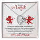 To My Angel Necklace With All My Love Valentines Day Gift with Cupid Wedding Anniversary Jewelry for Wife Christmas Gifts for Her