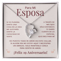 Load image into Gallery viewer, Regalo 19 Aniversario para Esposa - Collar Amor Eterno - To My Wife Necklace in Spanish
