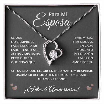 4 Anos de Aniversario Para Mi Esposa - 4 Year Aniversario Gift for Her