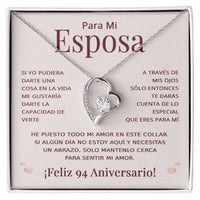 Load image into Gallery viewer, Regalo 94 Aniversario para Esposa - Collar Amor Eterno - To My Wife Necklace in Spanish
