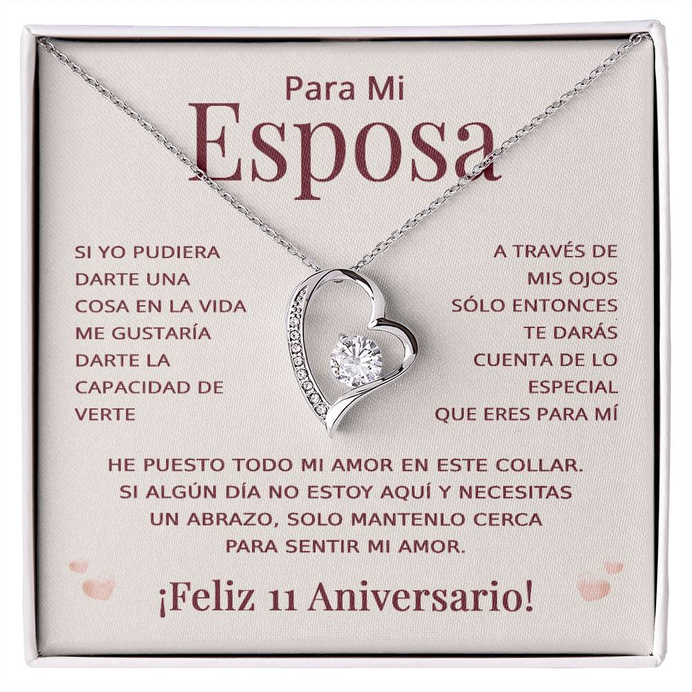 Regalo 11 Aniversario para Esposa - Collar Amor Eterno - To My Wife Necklace in Spanish