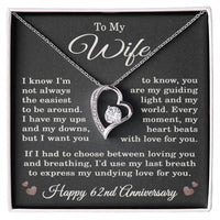 Load image into Gallery viewer, 62nd Anniversary Gift for Wife – Necklace with Heartfelt Message Card
