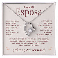 Load image into Gallery viewer, Regalo 29 Aniversario para Esposa - Collar Amor Eterno - To My Wife Necklace in Spanish

