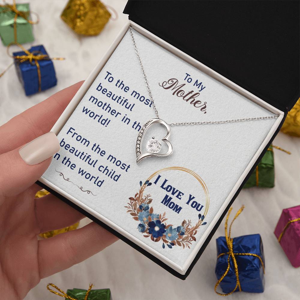 To My Mother Necklace Mothers Day Gift from Child Mom Forever Love Necklace Mom Christmas Gift