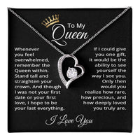 Load image into Gallery viewer, To My Queen Heart Necklace, Forever Love Pendant Jewelry Gift for Wife or Girlfriend

