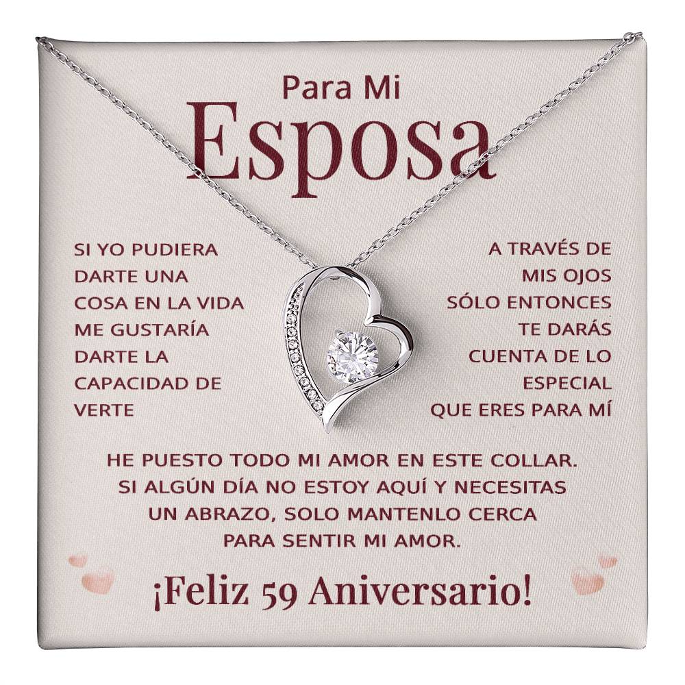 Regalo 59 Aniversario para Esposa - Collar Amor Eterno - To My Wife Necklace in Spanish