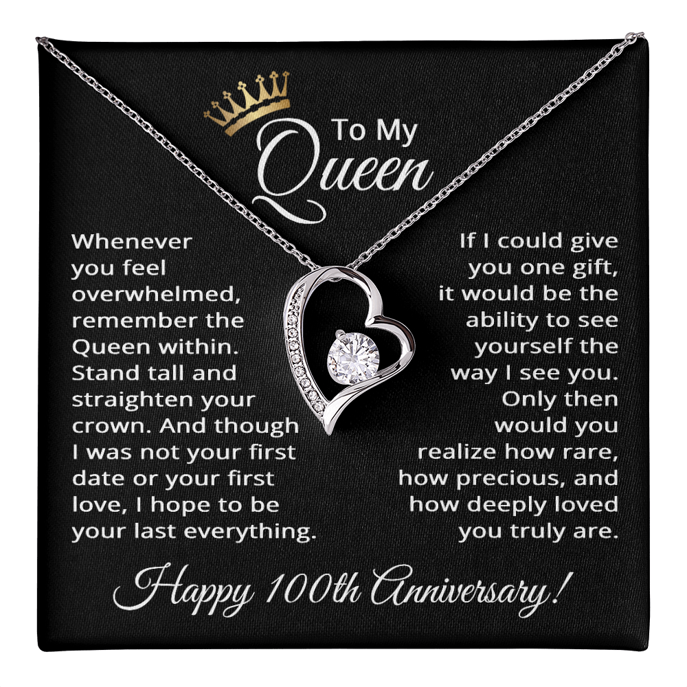 100th Anniversary Jewelry for Women 100 Years - To My Queen Necklace