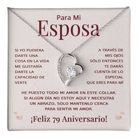 Load image into Gallery viewer, Regalo 79 Aniversario para Esposa - Collar Amor Eterno - To My Wife Necklace in Spanish
