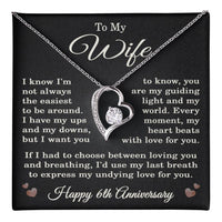 Load image into Gallery viewer, 6th Anniversary Gift for Wife – Necklace with Heartfelt Message Card
