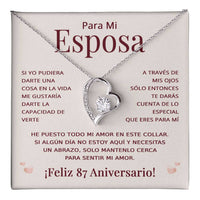 Load image into Gallery viewer, Regalo 87 Aniversario para Esposa - Collar Amor Eterno - To My Wife Necklace in Spanish
