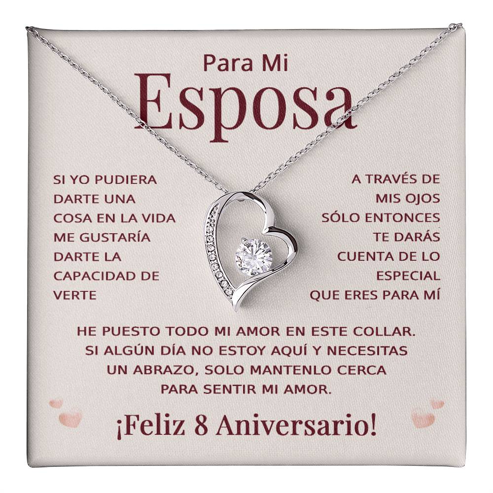 Regalo 8 Aniversario para Esposa - Collar Amor Eterno - To My Wife Necklace in Spanish
