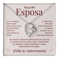 Load image into Gallery viewer, Regalo 62 Aniversario para Esposa - Collar Amor Eterno - To My Wife Necklace in Spanish
