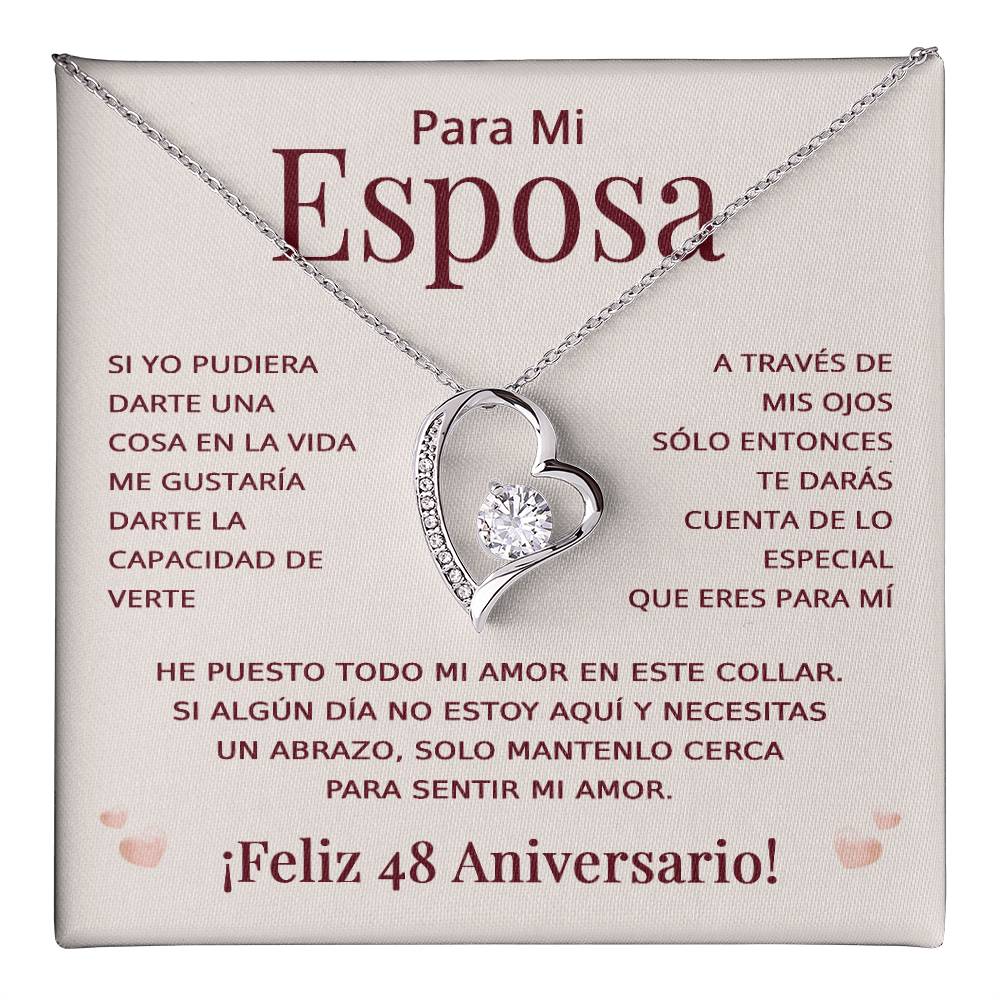 Regalo 48 Aniversario para Esposa - Collar Amor Eterno - To My Wife Necklace in Spanish