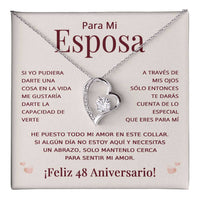Load image into Gallery viewer, Regalo 48 Aniversario para Esposa - Collar Amor Eterno - To My Wife Necklace in Spanish
