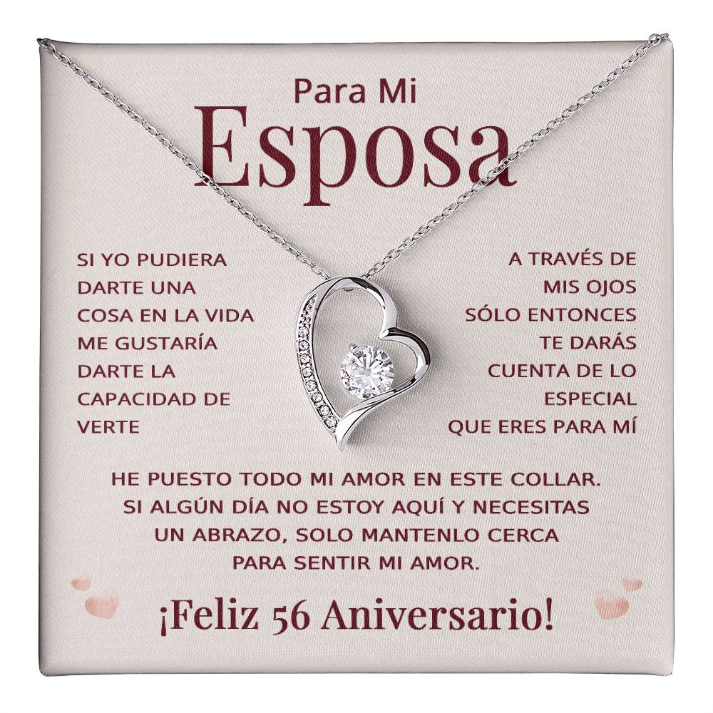 Regalo 56 Aniversario para Esposa - Collar Amor Eterno - To My Wife Necklace in Spanish