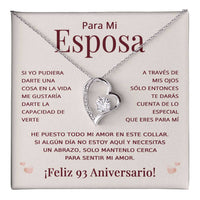 Load image into Gallery viewer, Regalo 93 Aniversario para Esposa - Collar Amor Eterno - To My Wife Necklace in Spanish
