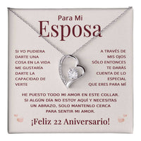 Load image into Gallery viewer, Regalo 22 Aniversario para Esposa - Collar Amor Eterno - To My Wife Necklace in Spanish
