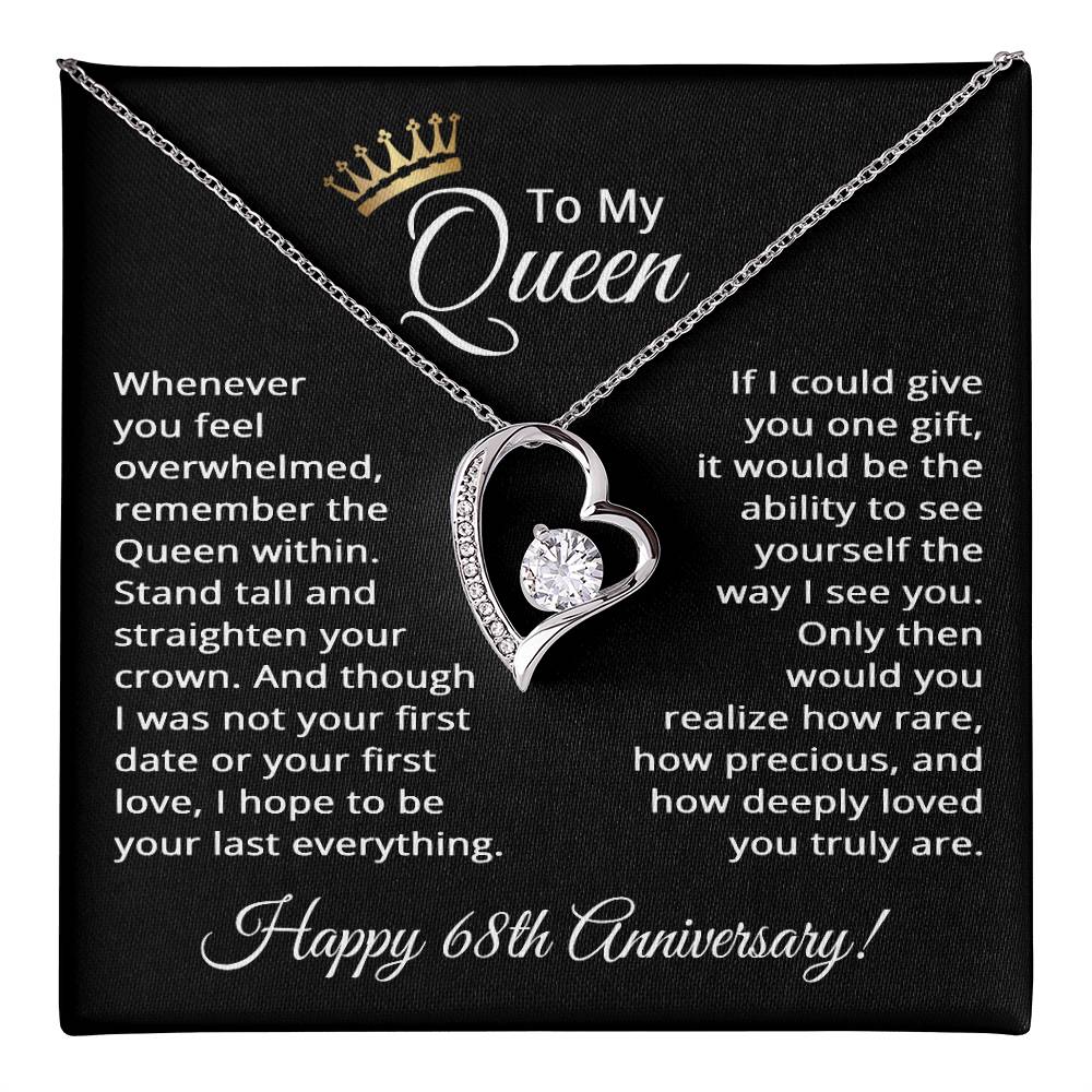 68th Anniversary Jewelry for Women 68 Years - To My Queen Necklace