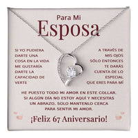 Load image into Gallery viewer, Regalo 67 Aniversario para Esposa - Collar Amor Eterno - To My Wife Necklace in Spanish
