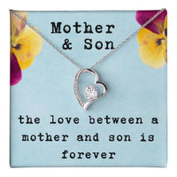 Load image into Gallery viewer, Mother and Son Forever Love Necklace, Gift for Mom from Son with Heartfelt Message Card ShineOn Fulfillment
