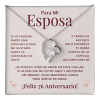 Load image into Gallery viewer, Regalo 76 Aniversario para Esposa - Collar Amor Eterno - To My Wife Necklace in Spanish
