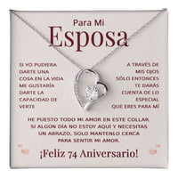Load image into Gallery viewer, Regalo 74 Aniversario para Esposa - Collar Amor Eterno - To My Wife Necklace in Spanish
