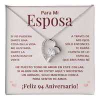 Load image into Gallery viewer, Regalo 94 Aniversario para Esposa - Collar Amor Eterno - To My Wife Necklace in Spanish
