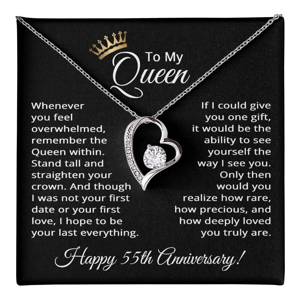 55th Anniversary Jewelry for Women 55 Years - To My Queen Necklace