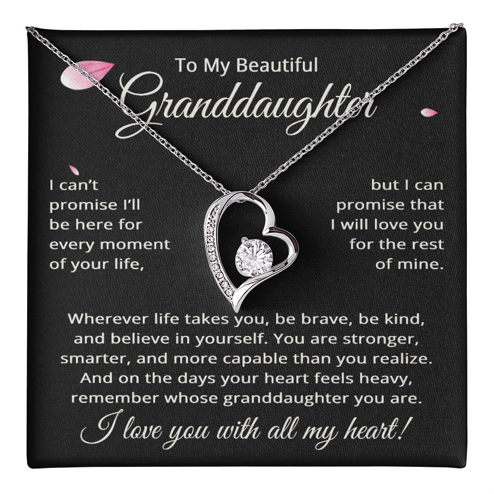 To My Beautiful Granddaughter Heart Necklace - Granddaughter Gifts from Grandma