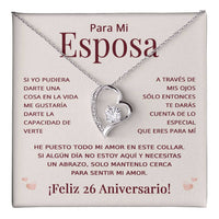 Load image into Gallery viewer, Regalo 26 Aniversario para Esposa - Collar Amor Eterno - To My Wife Necklace in Spanish
