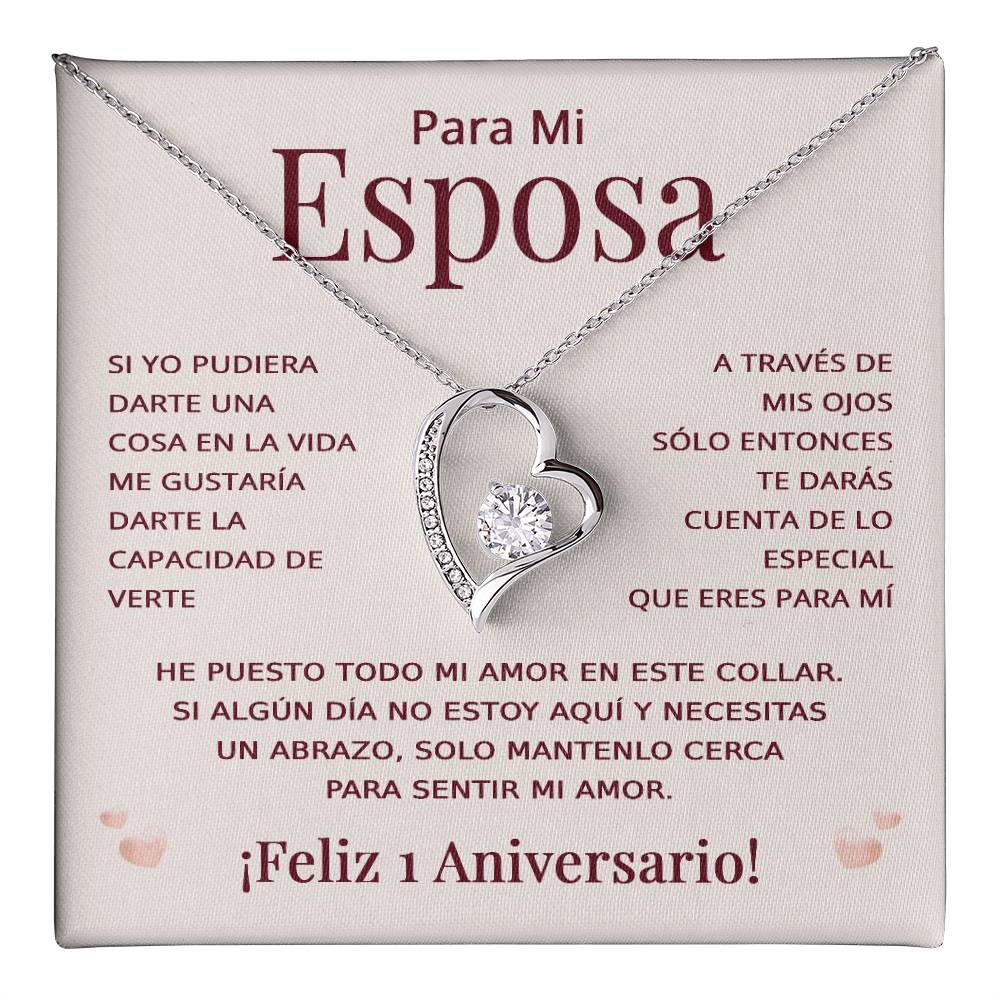 Regalo 1 Aniversario para Esposa - Collar Amor Eterno - To My Wife Necklace in Spanish