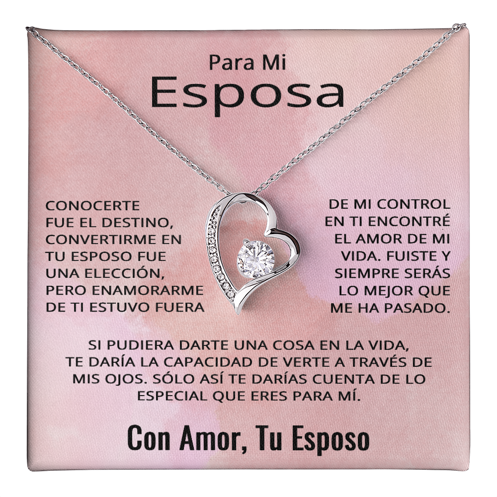 Para Mi Esposa En Espanol Novia Pareja Amor Aniversario Cumpleaños Celebración Collar Pendiente To My Wife Necklace in Spanish Anniversary Valentines Day Jewelry