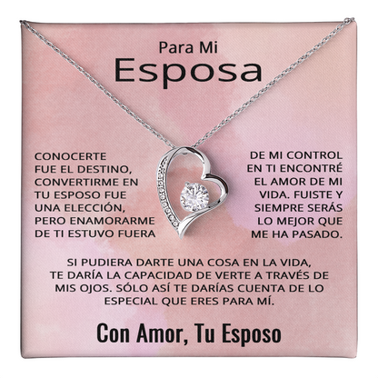 Para Mi Esposa En Espanol Novia Pareja Amor Aniversario Cumpleaños Celebración Collar Pendiente To My Wife Necklace in Spanish Anniversary Valentines Day Jewelry
