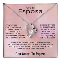 Load image into Gallery viewer, Para Mi Esposa En Espanol Novia Pareja Amor Aniversario Cumpleaños Celebración Collar Pendiente
