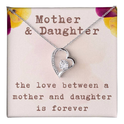 Mother and Daughter Forever Love Necklace, The Love Between a Mother and Daughter is Forever, Gift with Message Card
