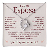Load image into Gallery viewer, Regalo 23 Aniversario para Esposa - Collar Amor Eterno - To My Wife Necklace in Spanish
