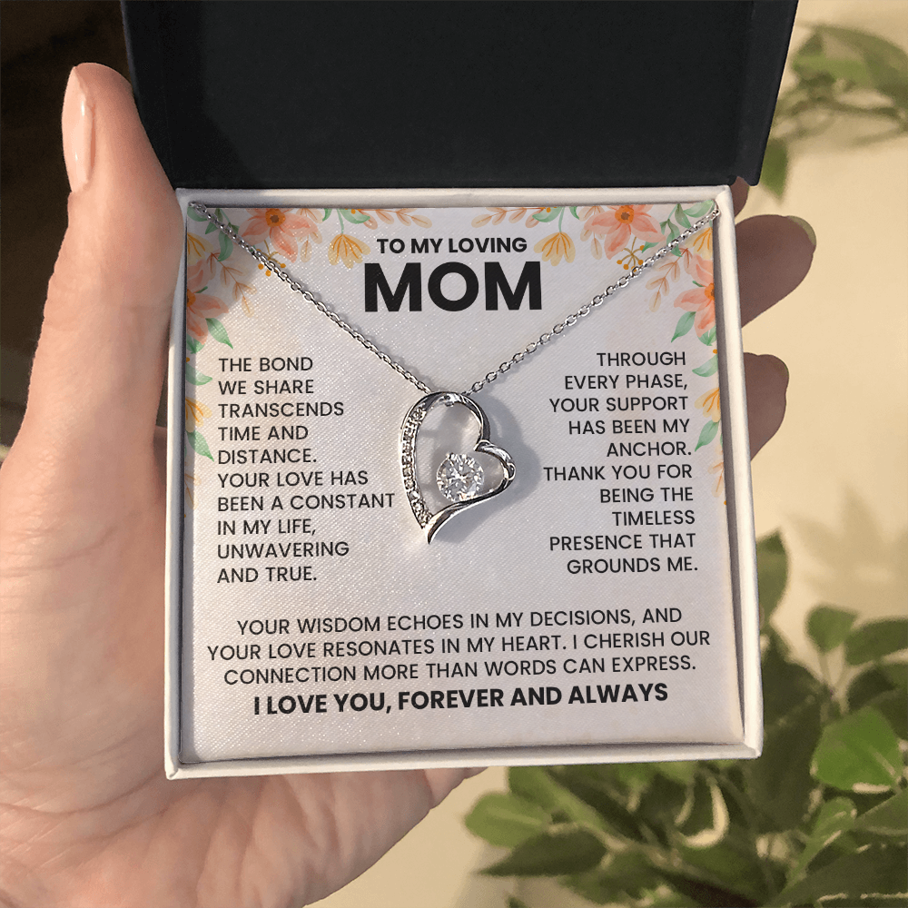 To My Loving Mom Necklace, Christmas Gift for Mom, Mothers Day Gift Ideas for Mom