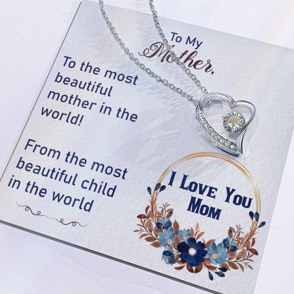 To My Mother Necklace Mothers Day Gift from Child Mom Forever Love Necklace Mom Christmas Gift