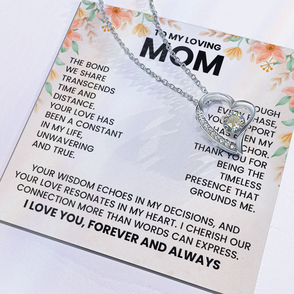 To My Loving Mom Necklace, Christmas Gift for Mom, Mothers Day Gift Ideas for Mom