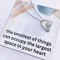 Load image into Gallery viewer, New Mom Necklace – Expecting Mom Gift for Mother’s Day or Christmas – The Smallest Things Fill the Biggest Space in Your Heart ShineOn Fulfillment
