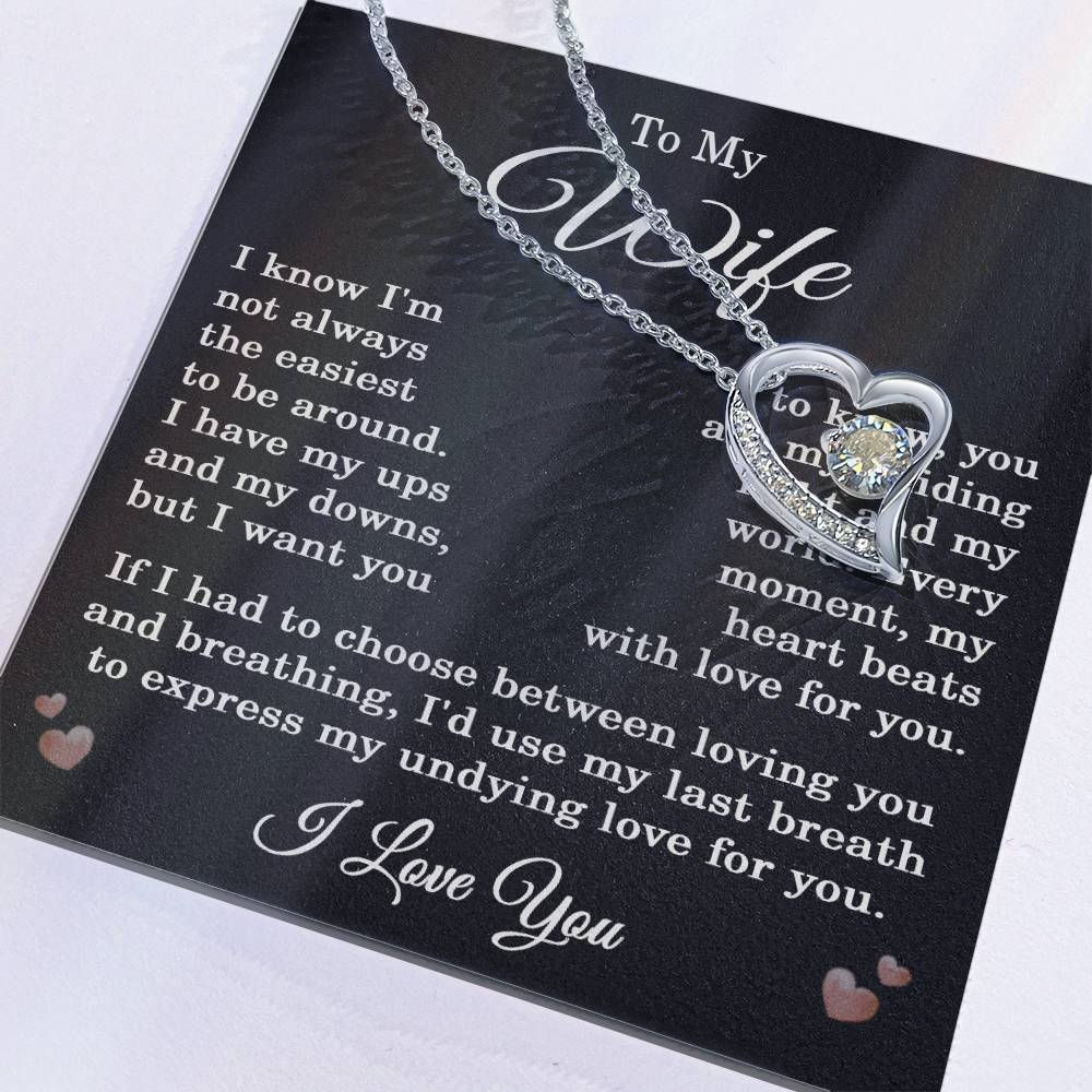 Wife I Love You Necklace for Wife from Husband To My Wife Gift Jewelry for Her Women Forever Love Pendant