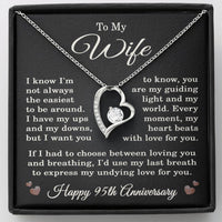 Load image into Gallery viewer, 95th Anniversary Gift for Wife – Necklace with Heartfelt Message Card
