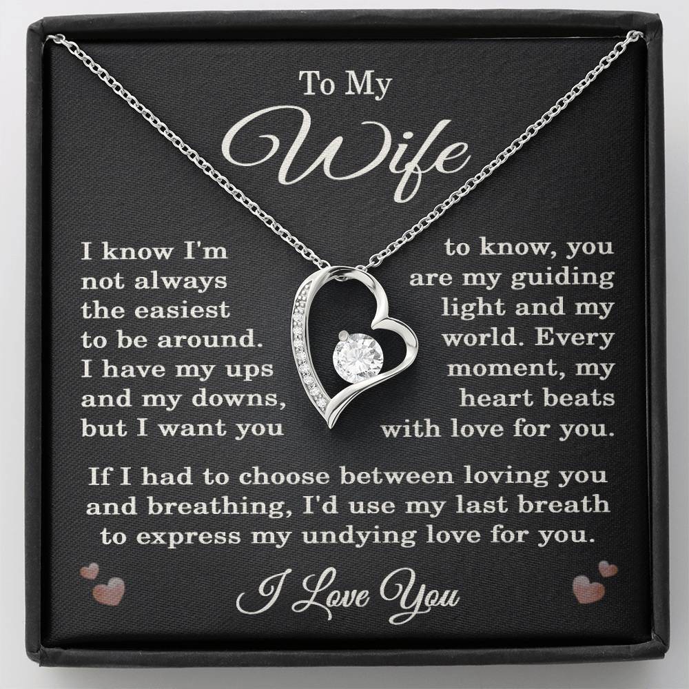 Wife I Love You Necklace for Wife from Husband To My Wife Gift Jewelry for Her Women Forever Love Pendant