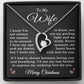 Wife Christmas Necklace for Wife from Husband To My Wife Gift Merry Christmas Jewelry for Her Women Forever Love Pendant