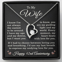 Load image into Gallery viewer, 42nd Anniversary Gift for Wife – Necklace with Heartfelt Message Card
